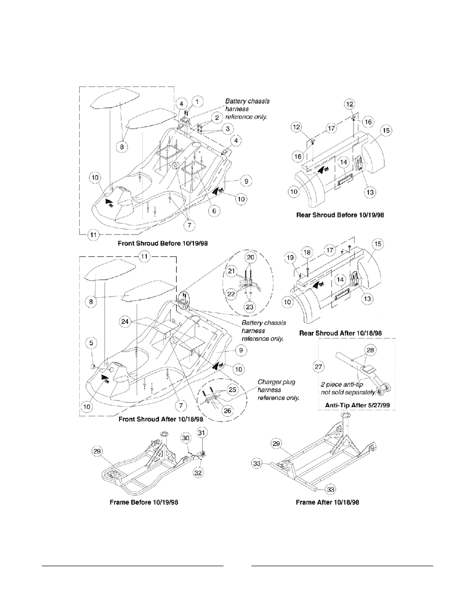 Shrouds, frames and anti-tippers | Invacare Discontinued 1/00 User Manual | Page 6 / 29