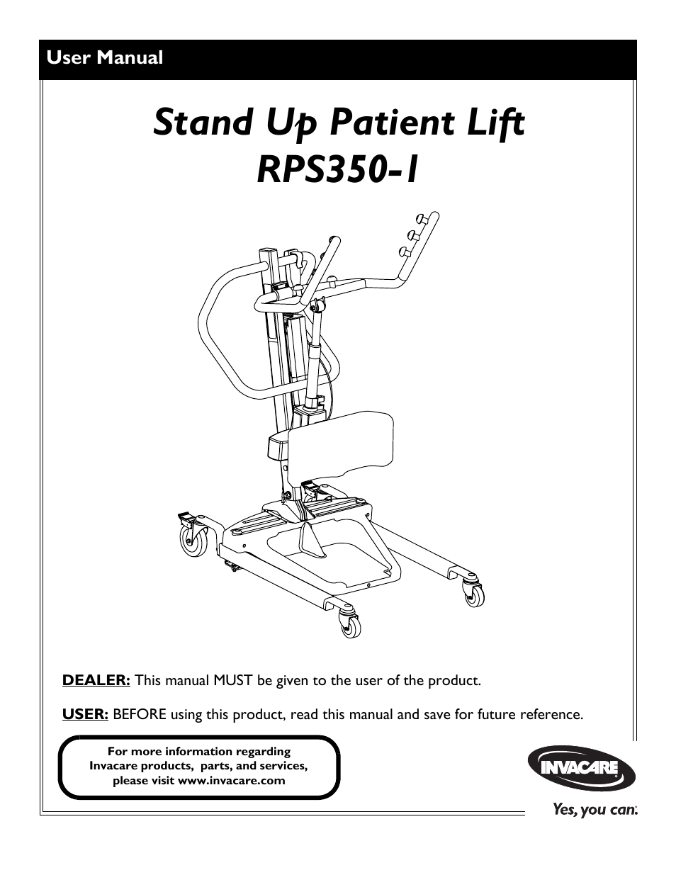 Invacare RPS350-1 User Manual | 24 pages