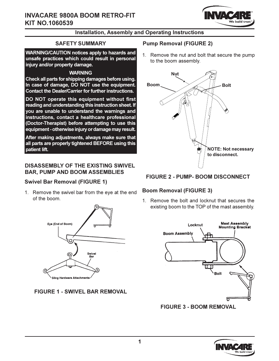 Invacare 9800A User Manual | 2 pages