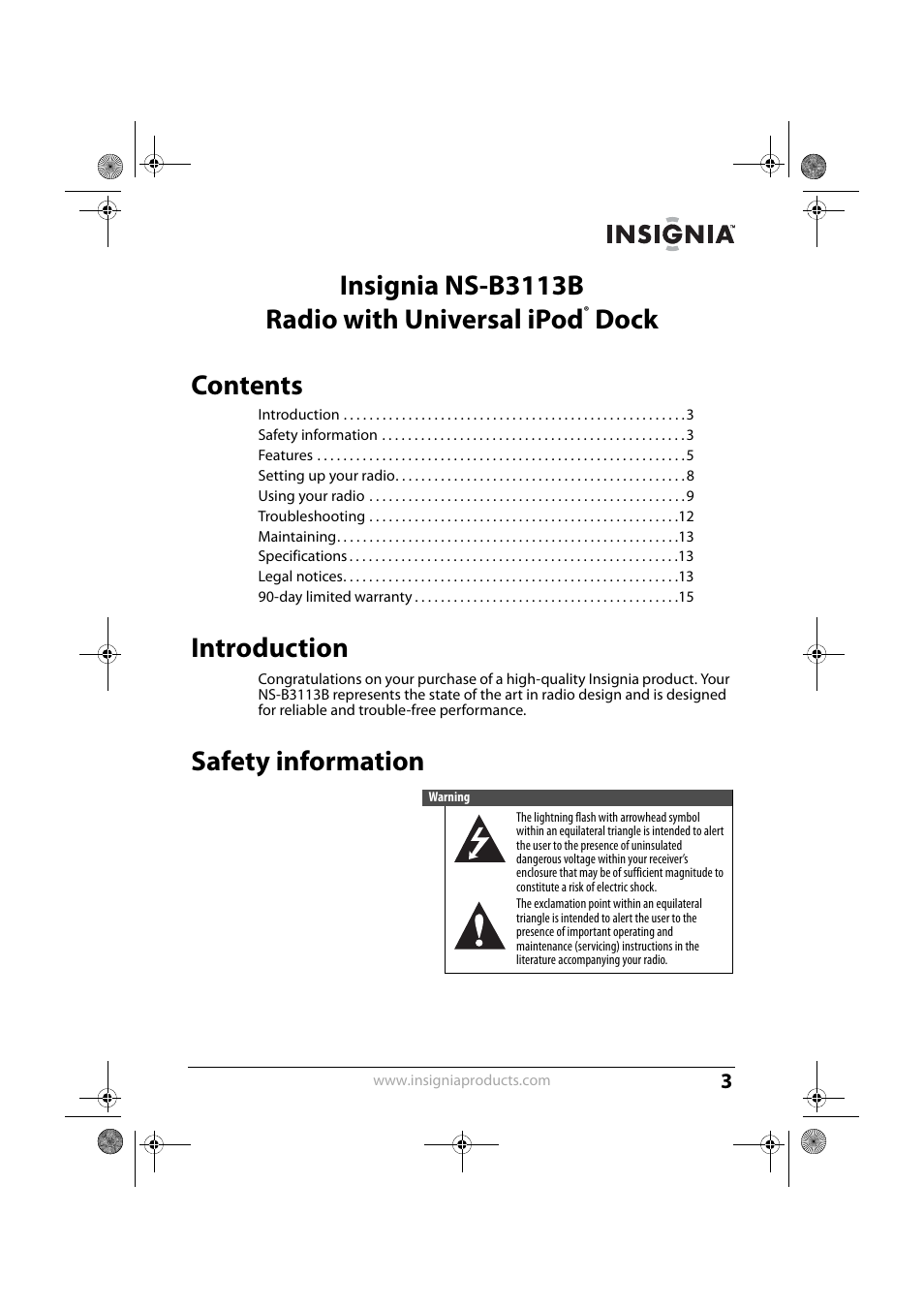 Insignia NS-B3113B User Manual | Page 2 / 16