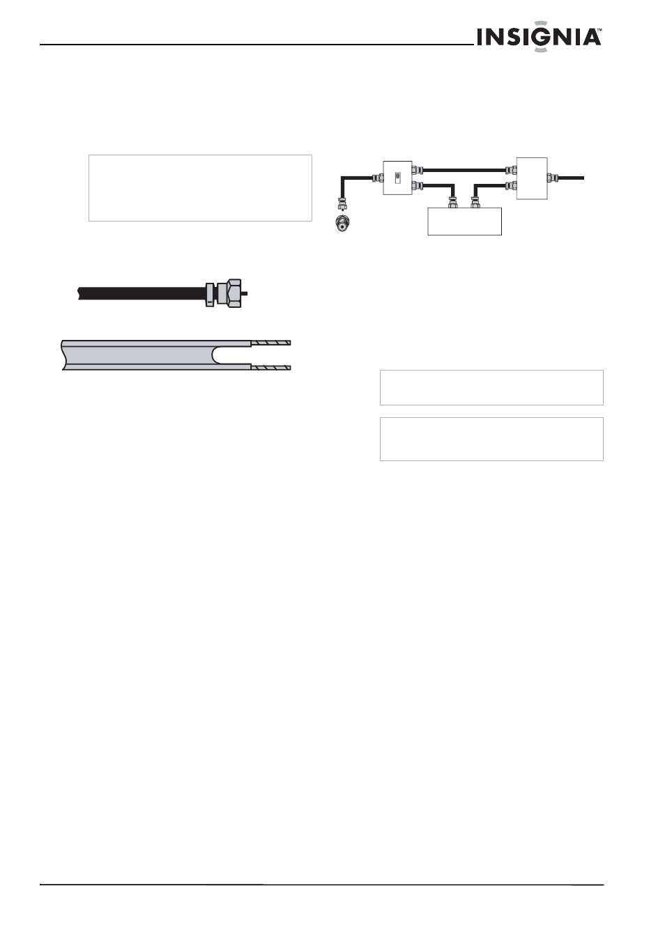 Connexion du téléviseur à une prise secteur, Pour connecter le téléviseur à une prise secteur, Connexion d’une antenne externe | Raccordement à la tv câblée, Connexion à une source de signal externe | Insignia NS-lcd19 User Manual | Page 21 / 50