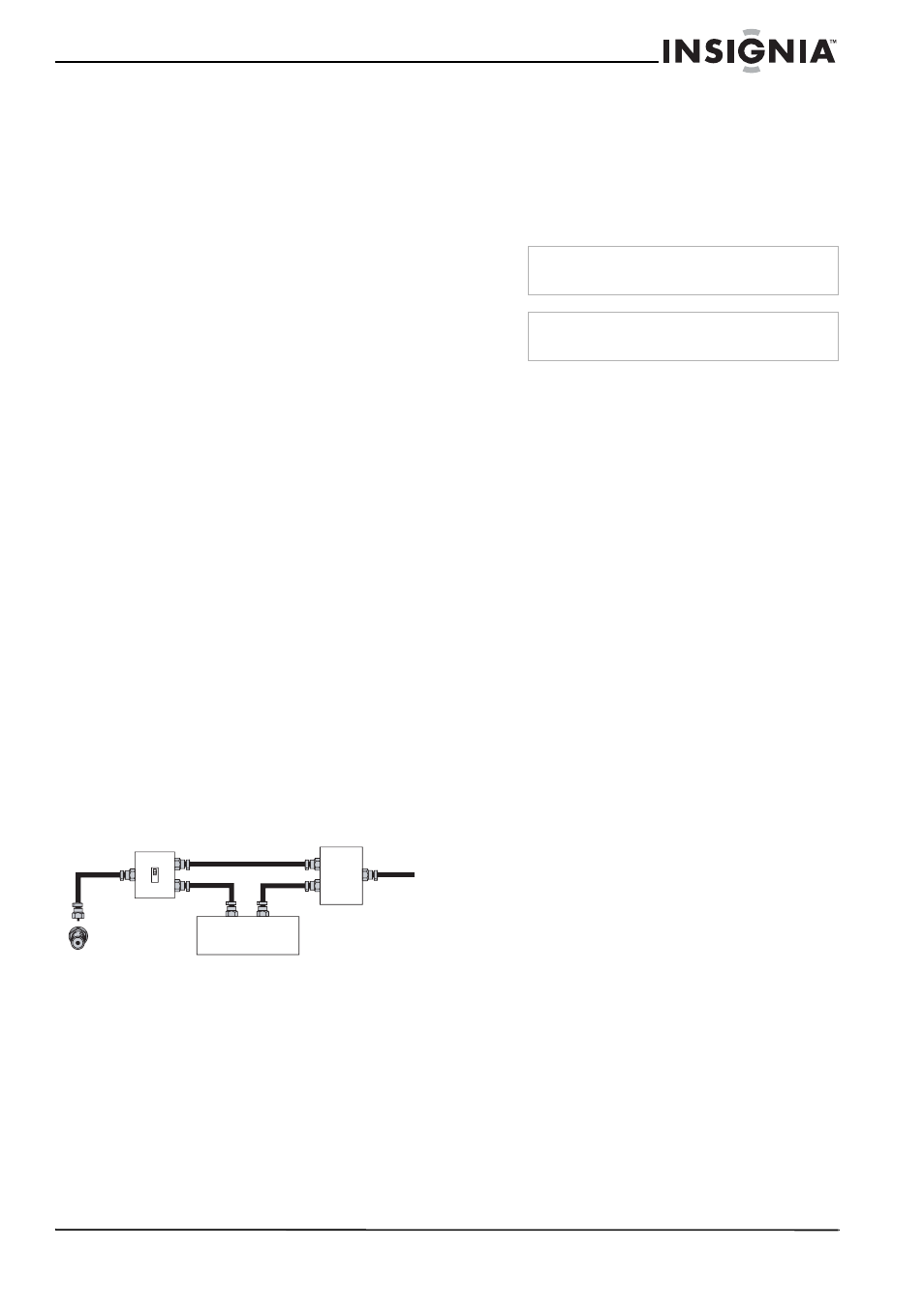 Conexión de tv por cable, Conexión a una fuente de señal externa, Para conectar a una fuente de señal externa | Insignia NS-lcd19 User Manual | Page 37 / 50