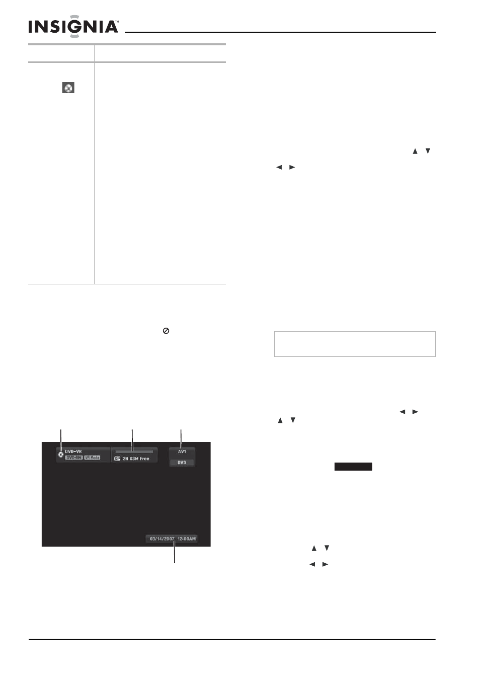 Disc settings (ajustes de discos), La visualización en pantalla, Para mostrar información del disco en la pantalla | Opciones especiales de reproducción, Si se muestra una pantalla de menú, Para quitar una pantalla de menú, Moviéndose a otro título, Para moverse a otro título | Insignia NS-1DVDR User Manual | Page 76 / 96