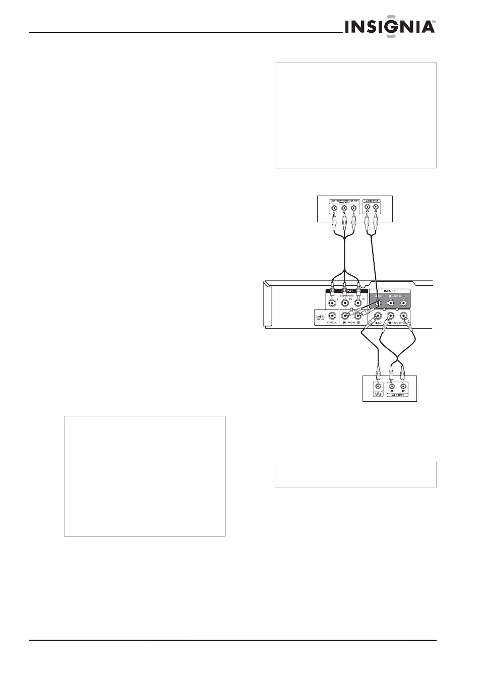Setting up your recorder, Unpacking and setting up, Power source | Connecting your recorder to a tv, Video connection, To connect to your tv with a video cable, Component video/progressive scan connection | Insignia NS-1DVDR User Manual | Page 9 / 96