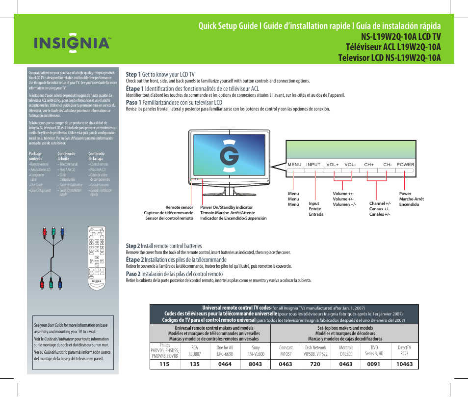 Insignia NS-L19W2Q-10A User Manual | 2 pages