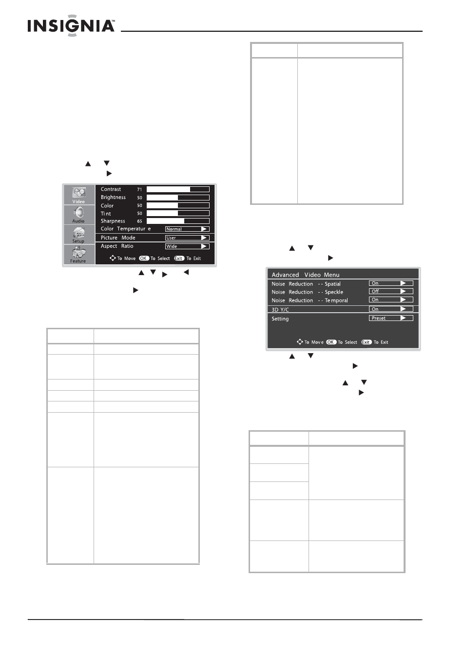 Channel numbering example, Customizing the picture, Adjusting the video features | Insignia NS-LCD32 User Manual | Page 16 / 100