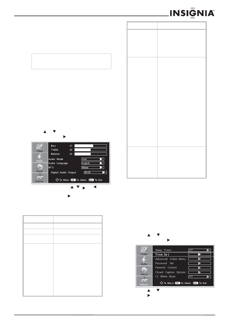 Freezing the picture, Adjusting the volume, Customizing the sound | Setting up the clock automatically | Insignia NS-LCD32 User Manual | Page 17 / 100