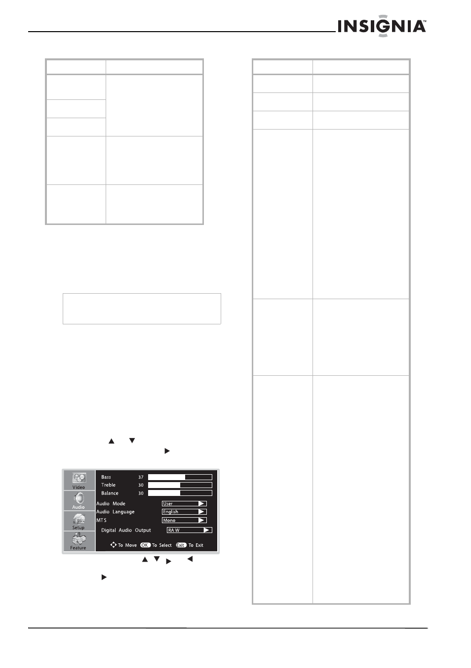 Arrêt sur image, Réglage du volume, Personnalisation du son | Insignia NS-LCD32 User Manual | Page 49 / 100