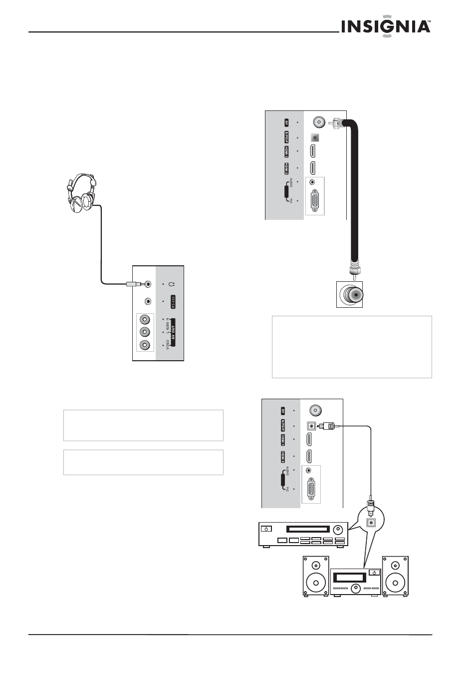 Before connecting devices, Connecting headphones, Locating the television | Connecting the antenna, Connecting digital optical audio | Insignia NS-LCD32 User Manual | Page 9 / 100