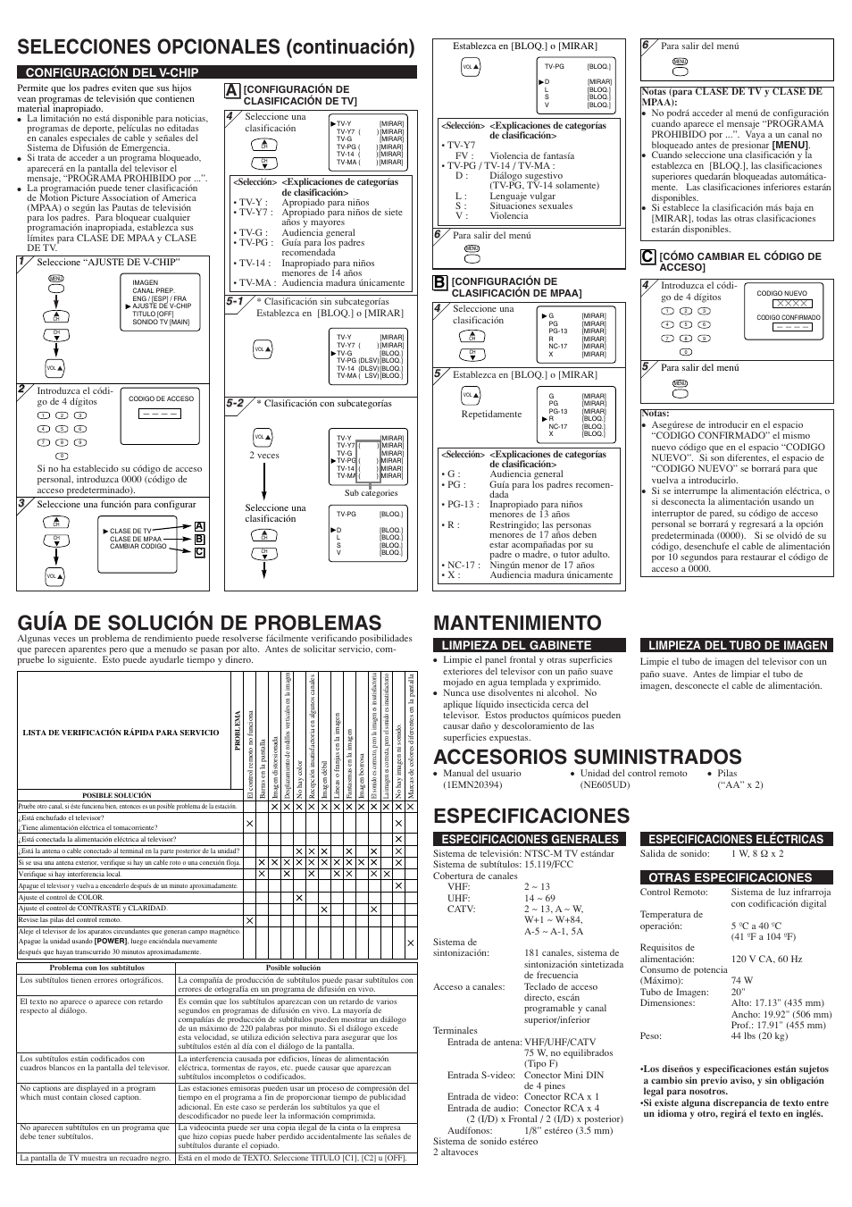 Accesorios suministrados | Insignia IS-TV040920 User Manual | Page 8 / 12