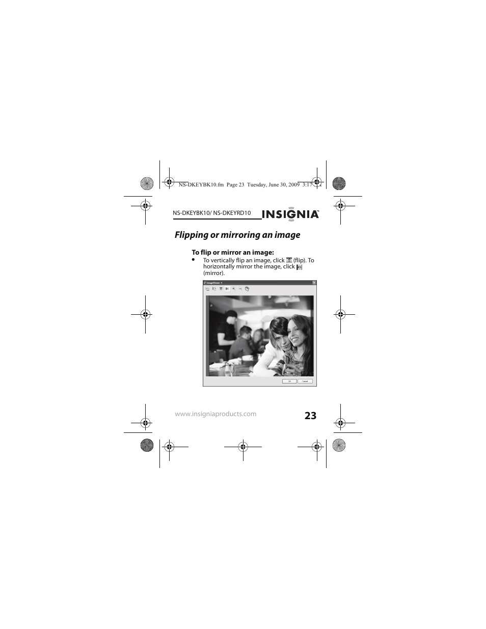 Flipping or mirroring an image | Insignia NS-DKEYRD10 User Manual | Page 23 / 36