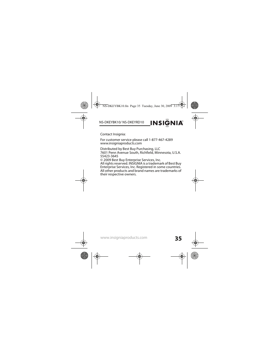Insignia NS-DKEYRD10 User Manual | Page 35 / 36