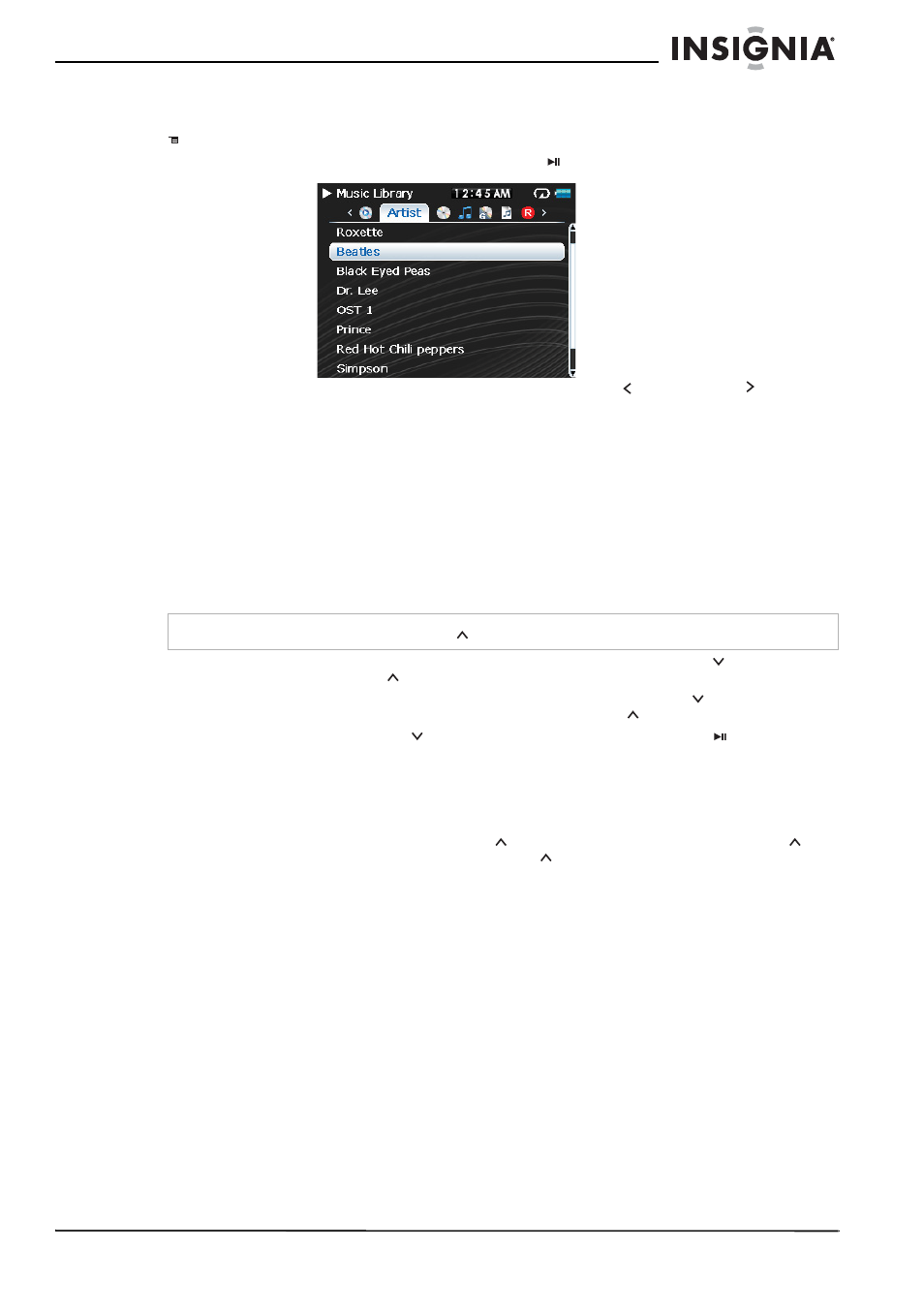 Playing music files | Insignia Pilot with Bluetooth NS-8V24 User Manual | Page 17 / 74