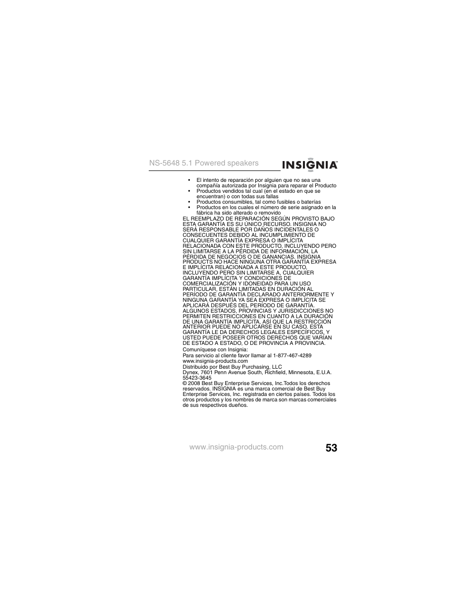 Insignia NS-5648 User Manual | Page 53 / 56