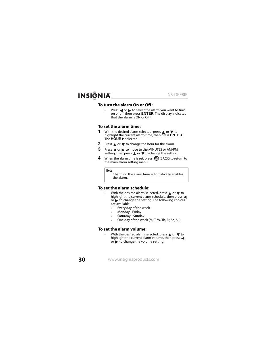 Insignia NS-DPF8IP User Manual | Page 30 / 56
