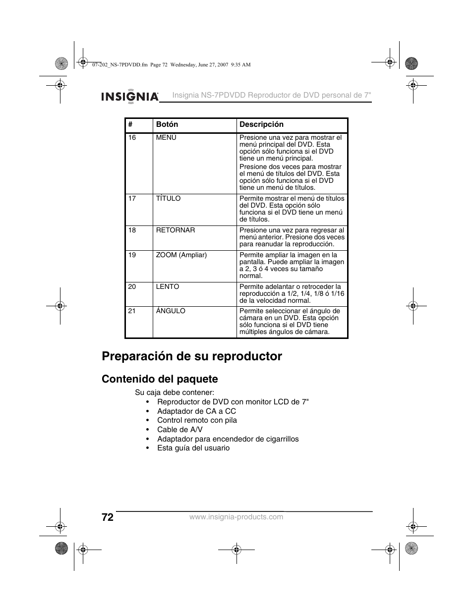 Insignia NS-7PDVDD User Manual | Page 72 / 100