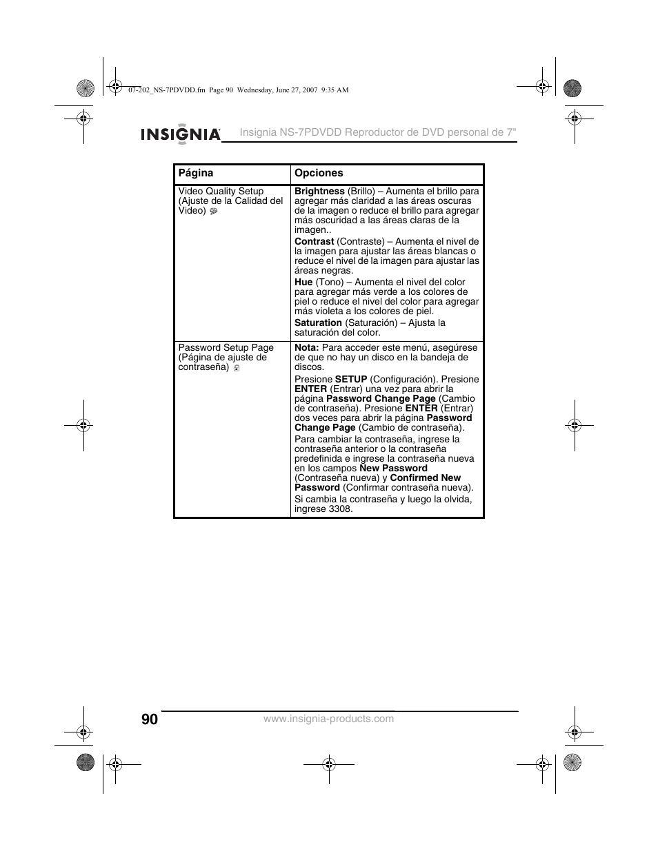 Insignia NS-7PDVDD User Manual | Page 90 / 100