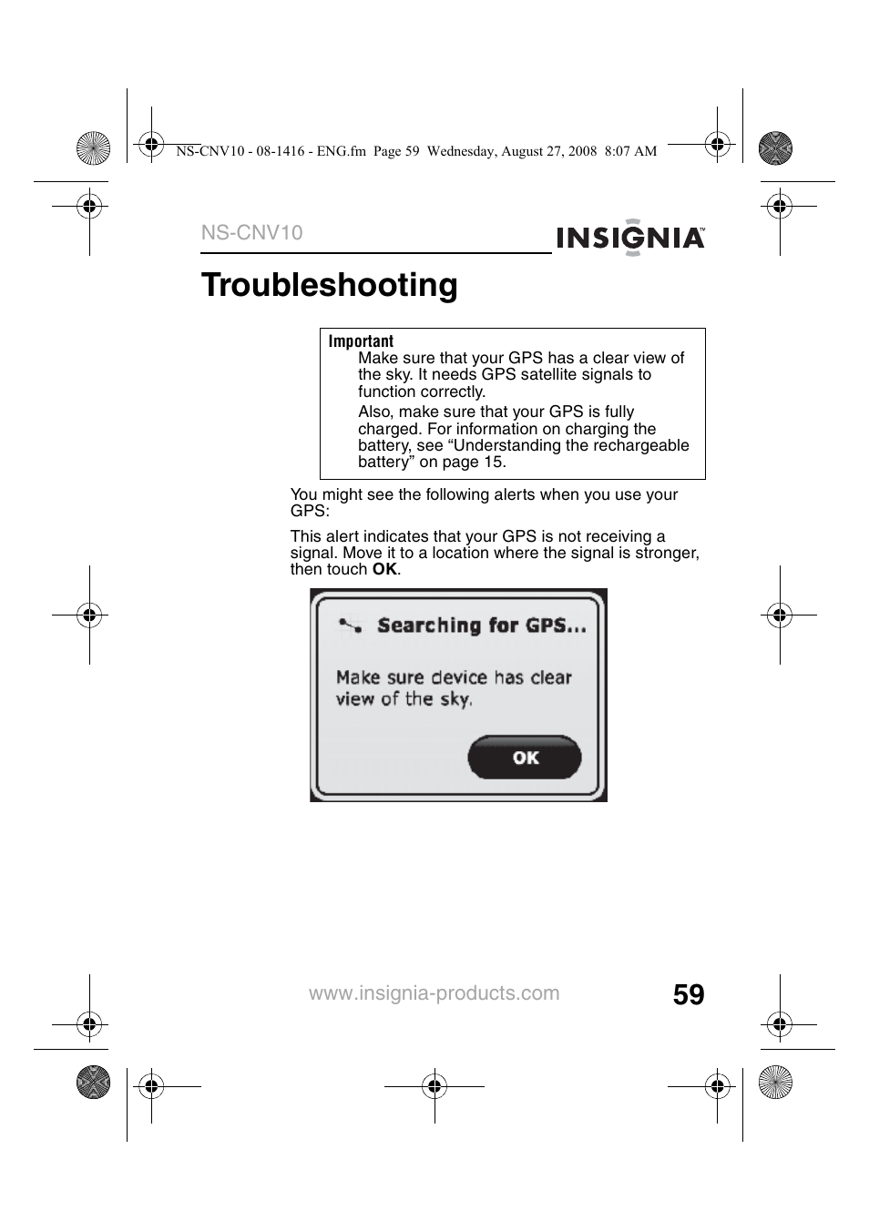 Troubleshooting | Insignia NS-CNV10 User Manual | Page 61 / 72