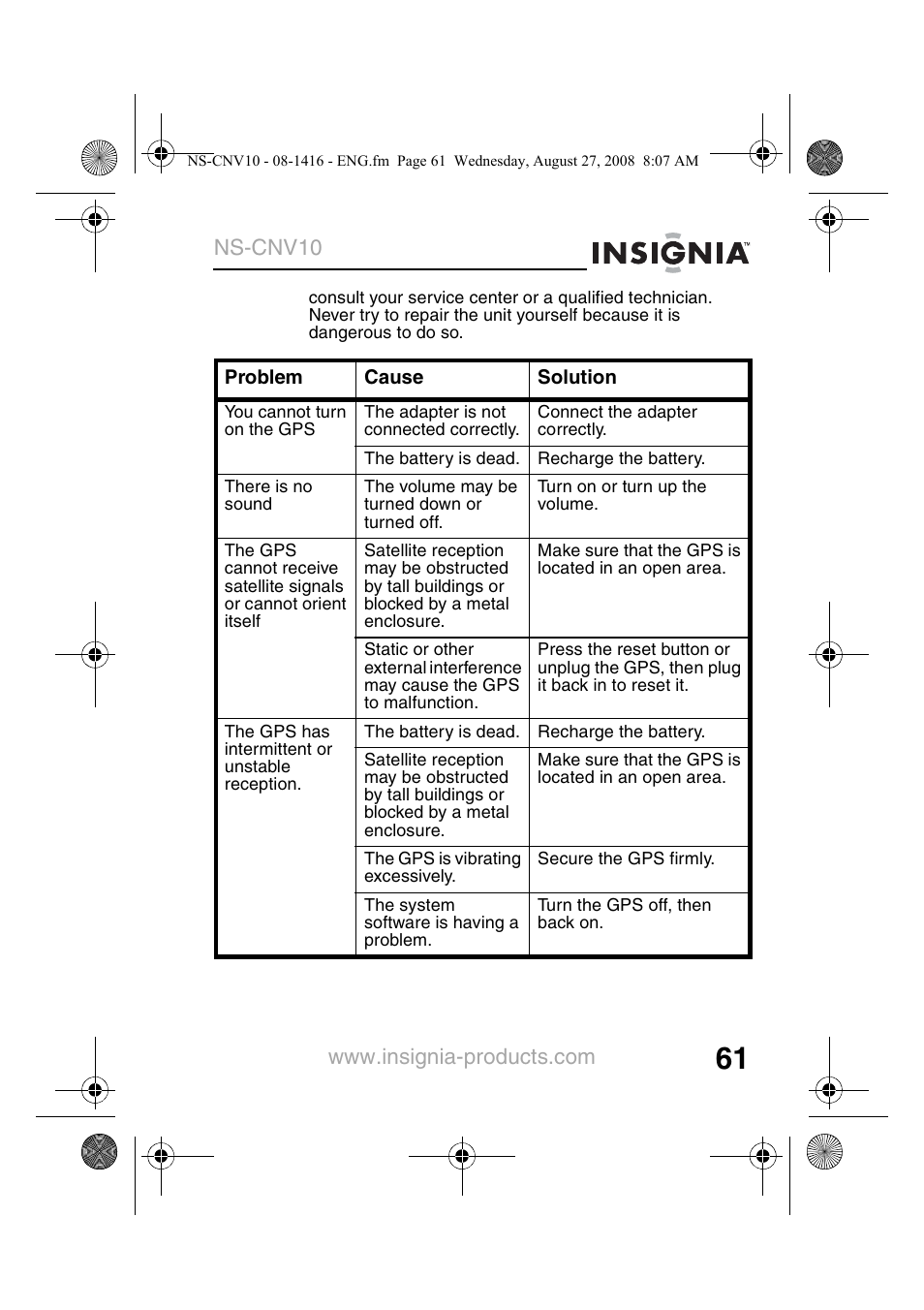 Ns-cnv10 | Insignia NS-CNV10 User Manual | Page 63 / 72