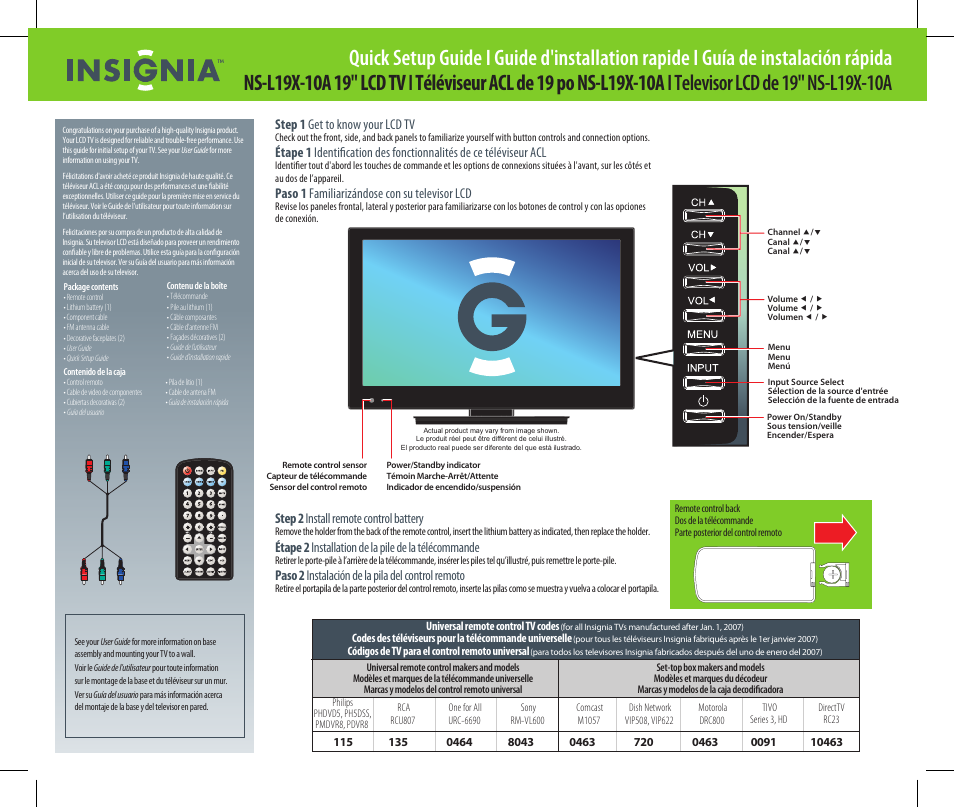Insignia NS-L19X-10A User Manual | 2 pages