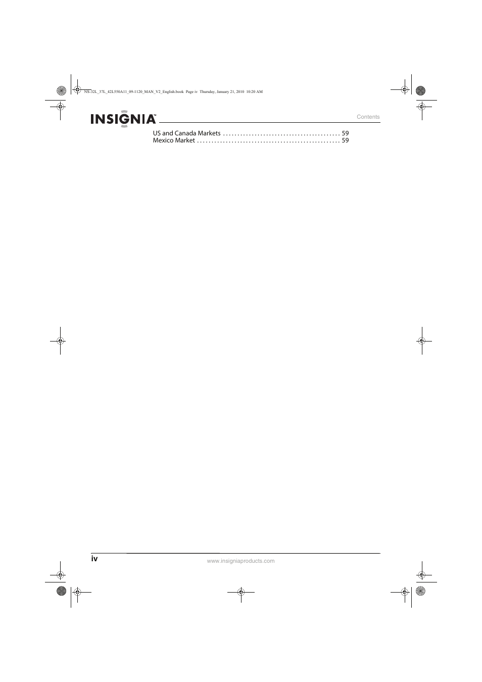 Insignia NS-32L550A11 User Manual | Page 4 / 68