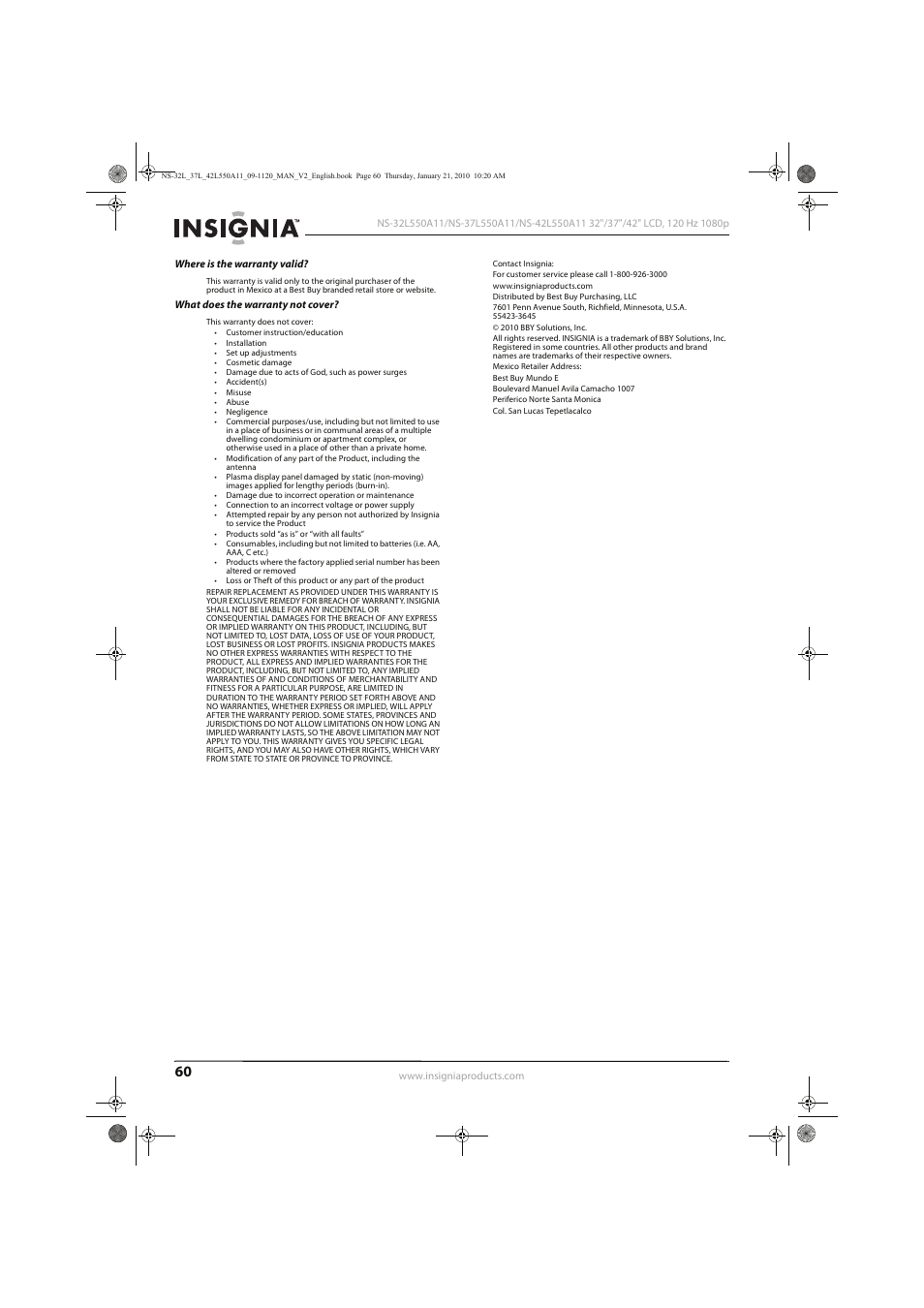 Insignia NS-32L550A11 User Manual | Page 64 / 68