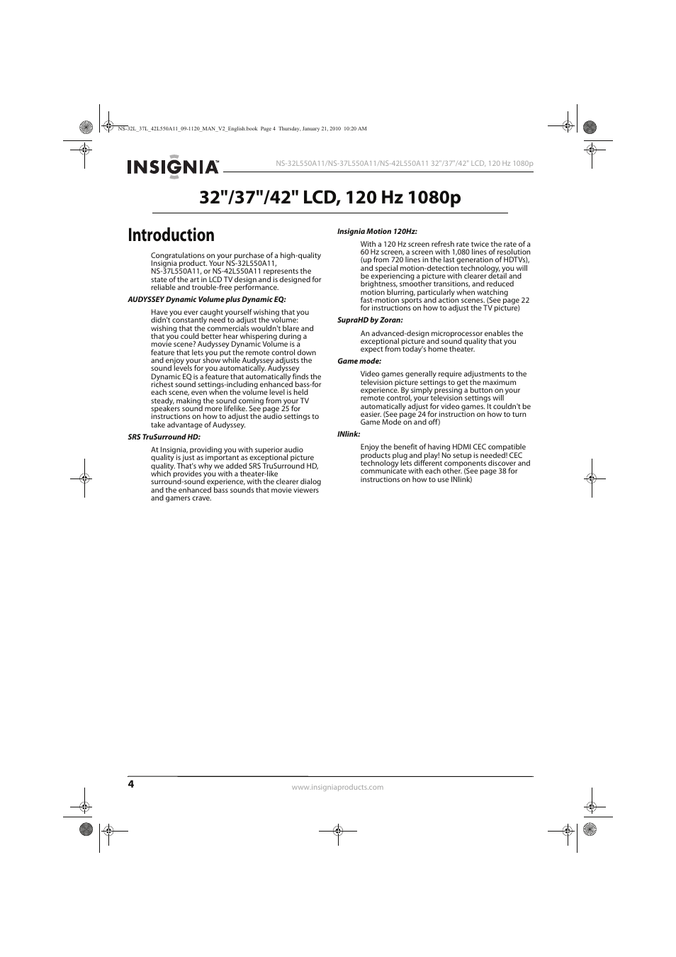 Insignia NS-32L550A11 User Manual | Page 8 / 68