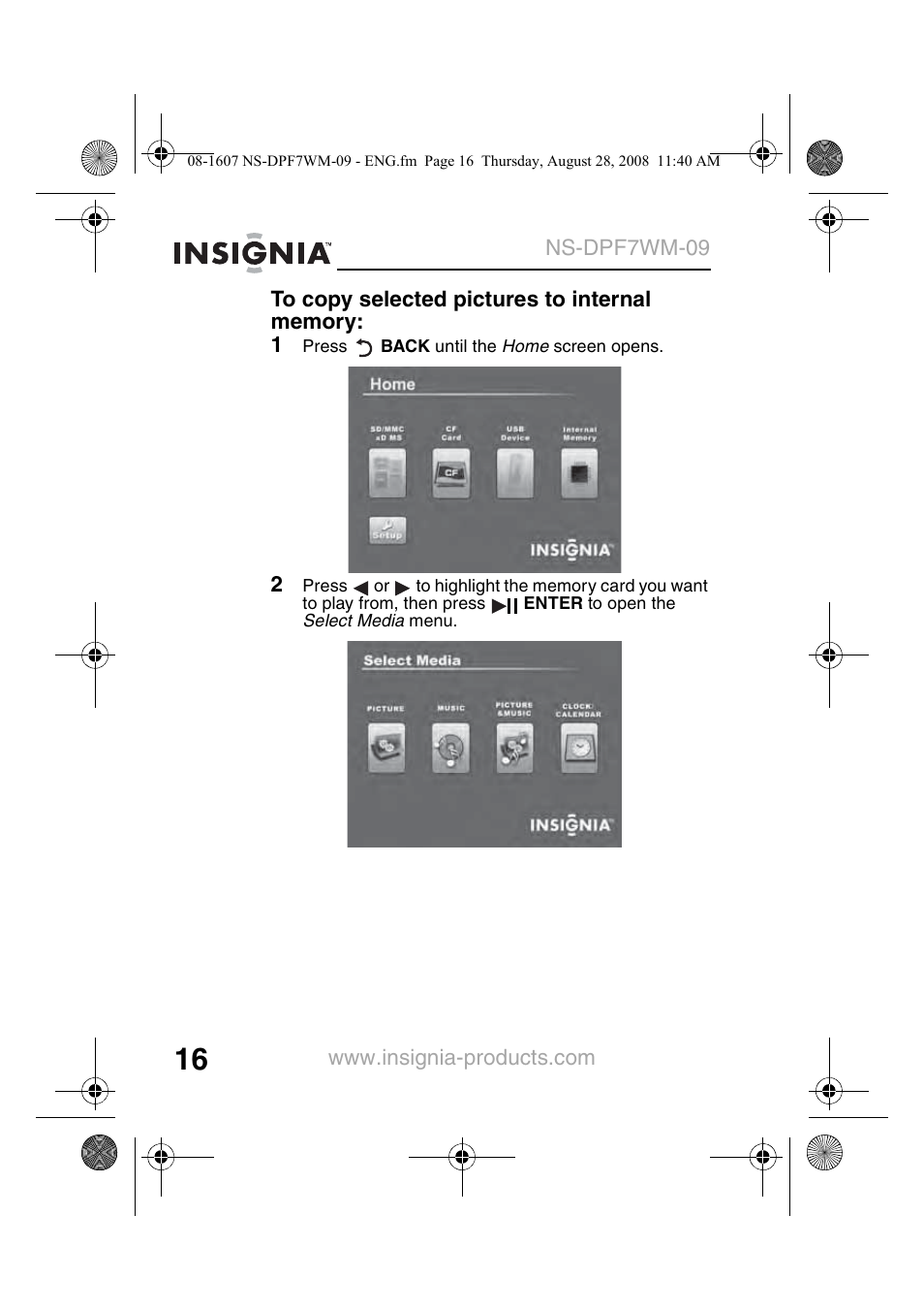 Insignia NS-DPF7WM-09 User Manual | Page 18 / 48