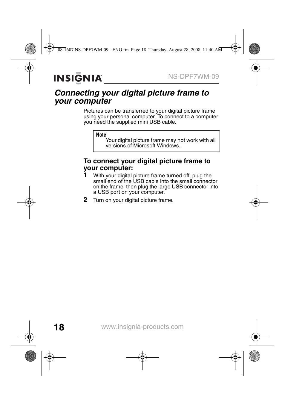 Insignia NS-DPF7WM-09 User Manual | Page 20 / 48