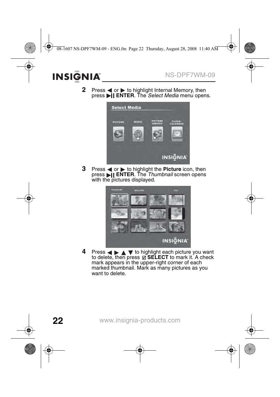 Insignia NS-DPF7WM-09 User Manual | Page 24 / 48