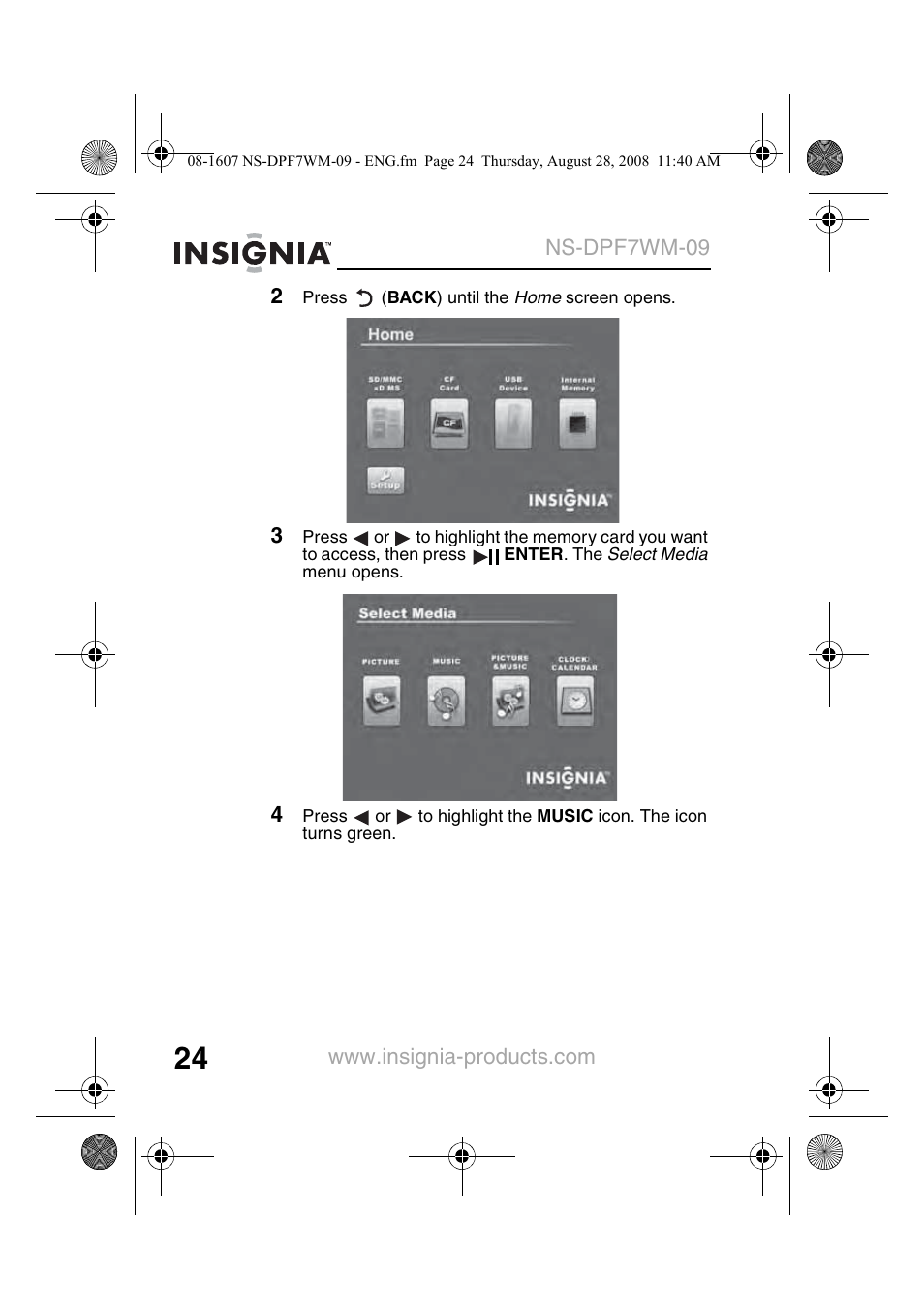 Insignia NS-DPF7WM-09 User Manual | Page 26 / 48