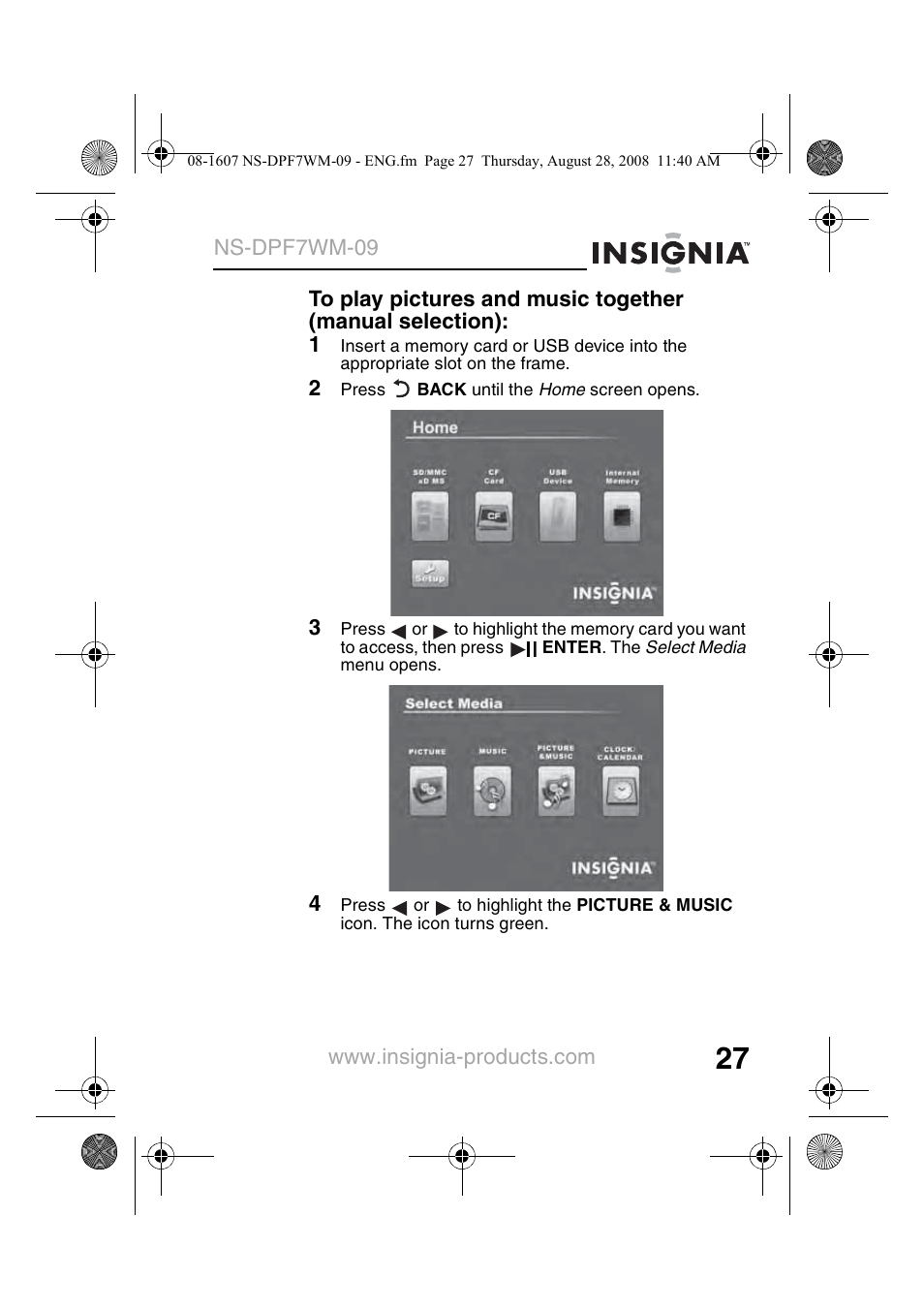 Insignia NS-DPF7WM-09 User Manual | Page 29 / 48