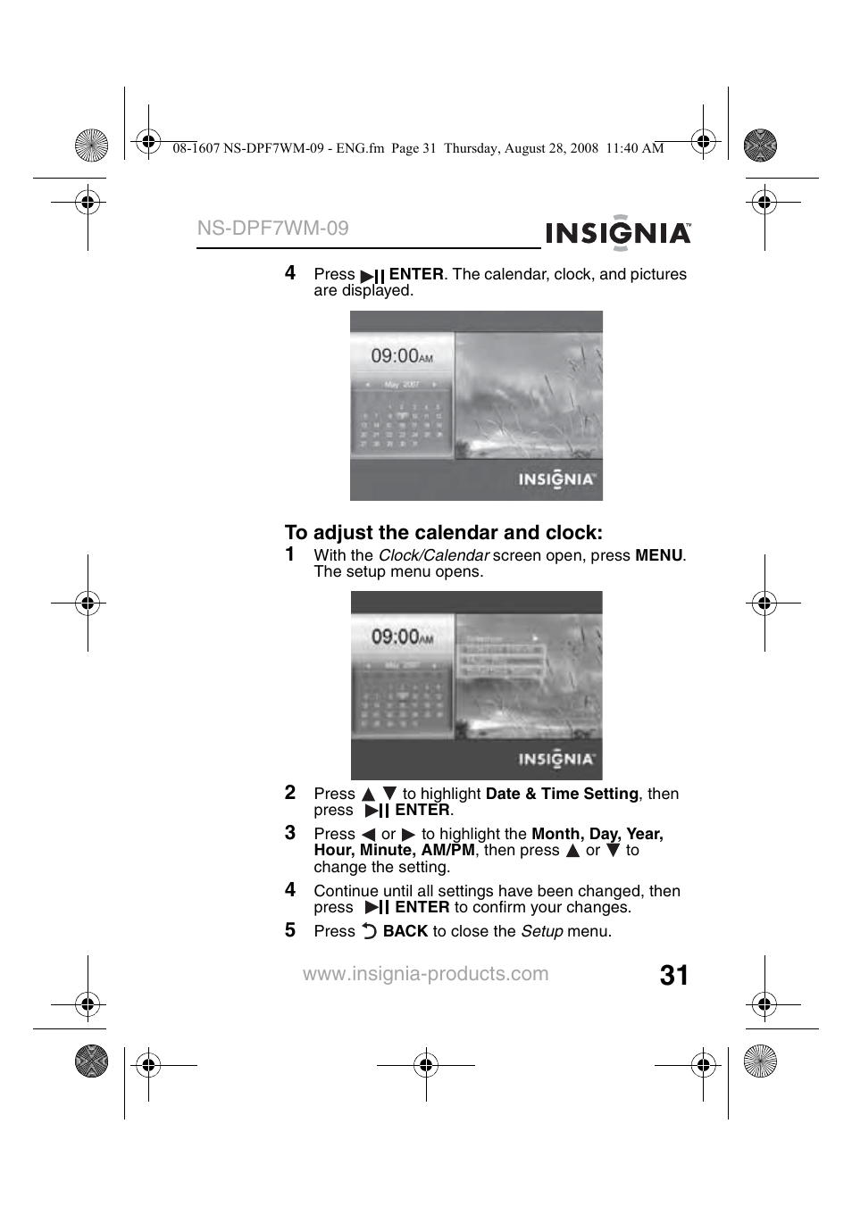 Ns-dpf7wm-09 | Insignia NS-DPF7WM-09 User Manual | Page 33 / 48