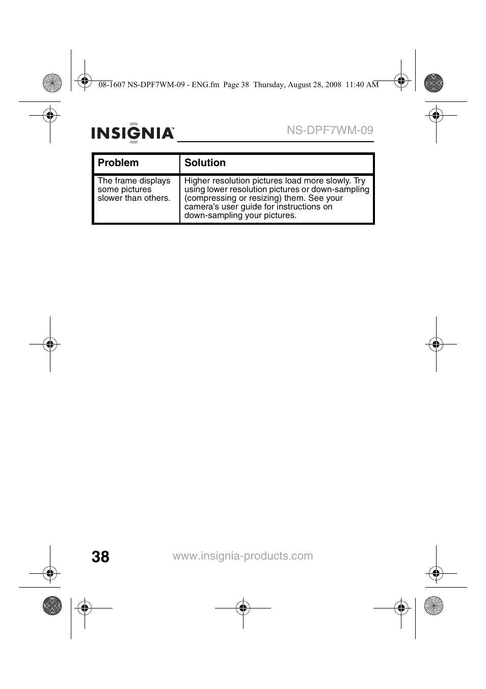 Insignia NS-DPF7WM-09 User Manual | Page 40 / 48