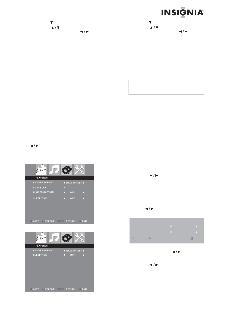 Modification des paramètres des caractéristiques | Insignia NS-20CLTV User Manual | Page 39 / 74