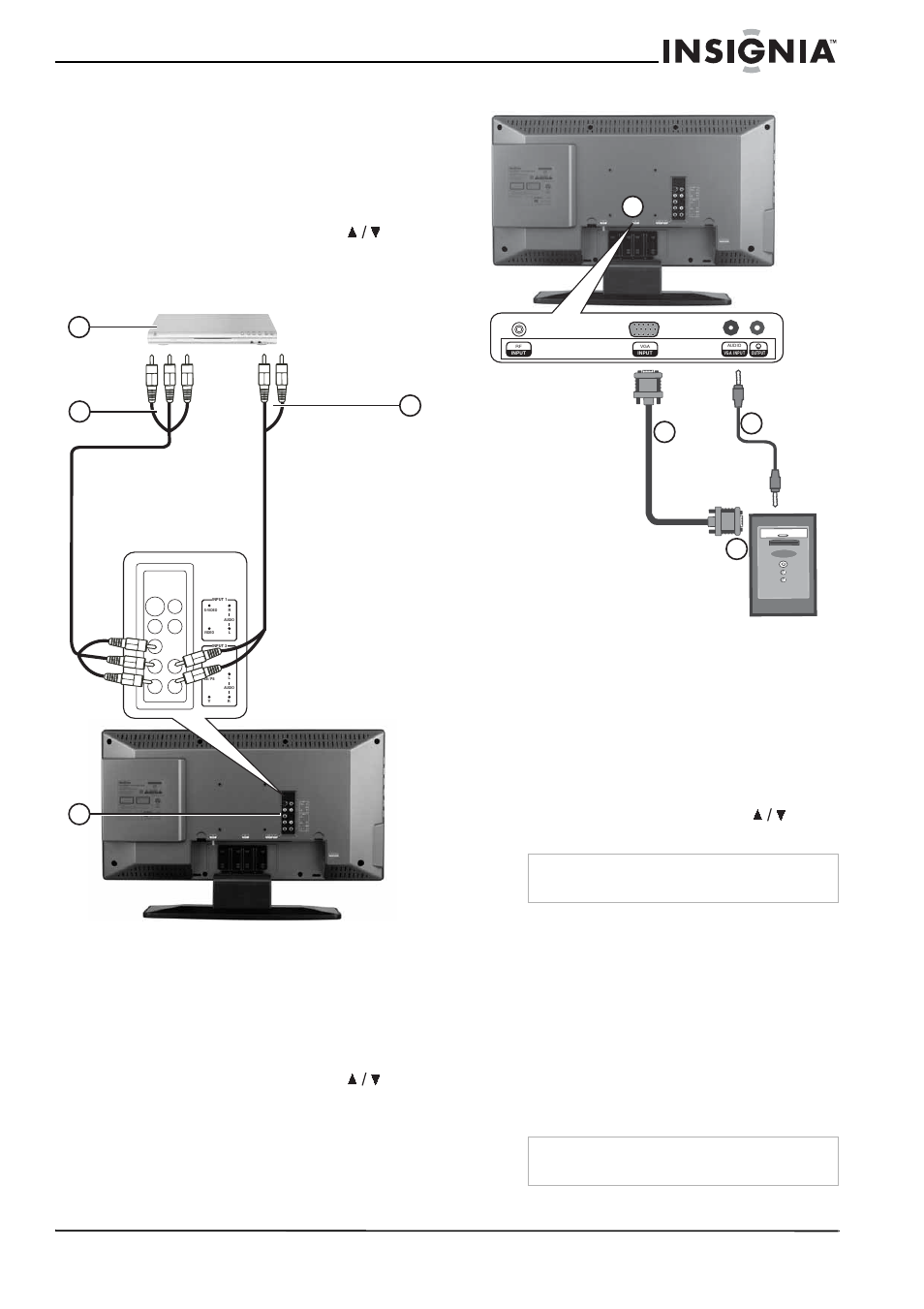 Using your tv, Turning the power on and off, Connecting to a component video source | Connecting to a computer | Insignia NS-20CLTV User Manual | Page 9 / 74