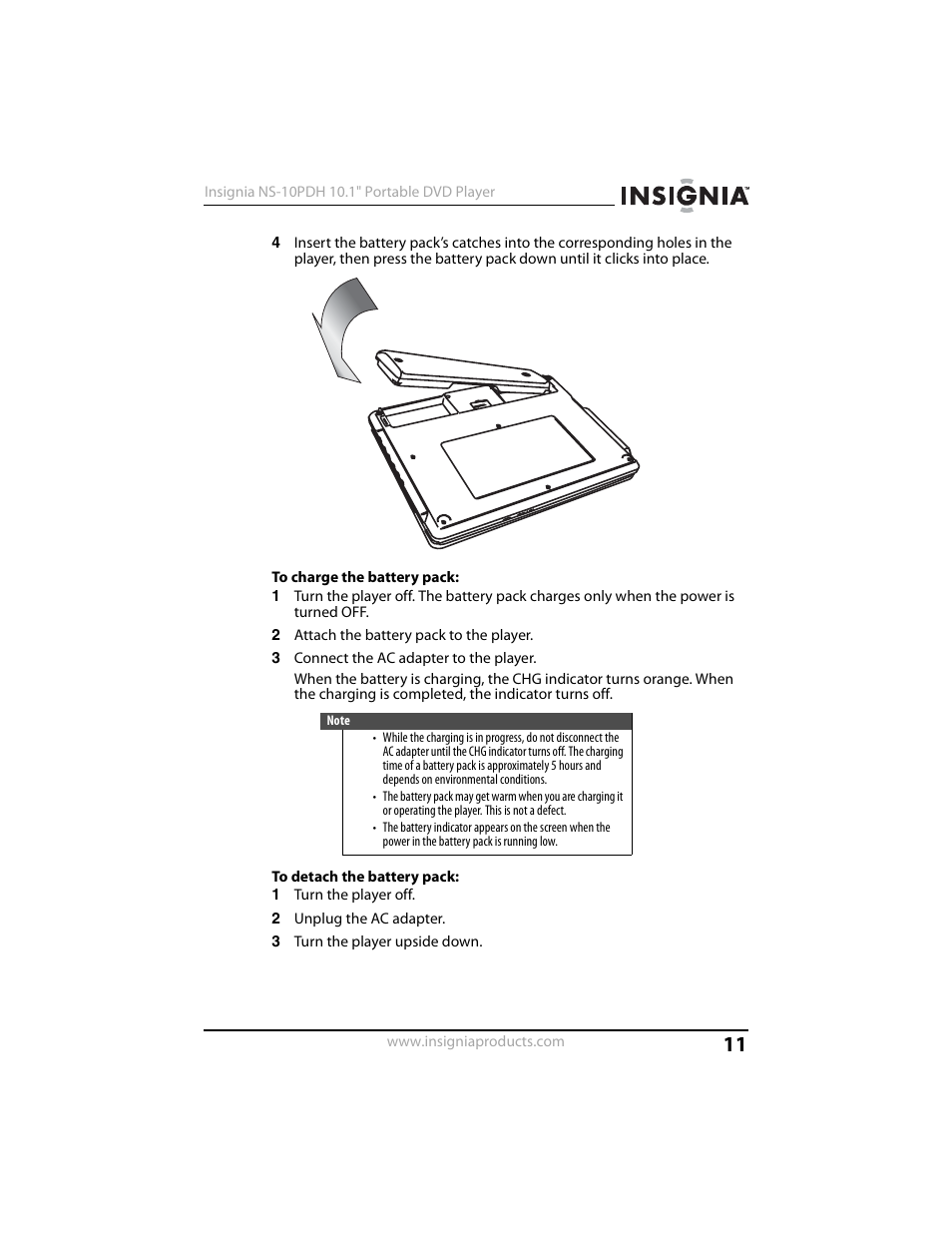 Insignia NS-10PDH User Manual | Page 11 / 44