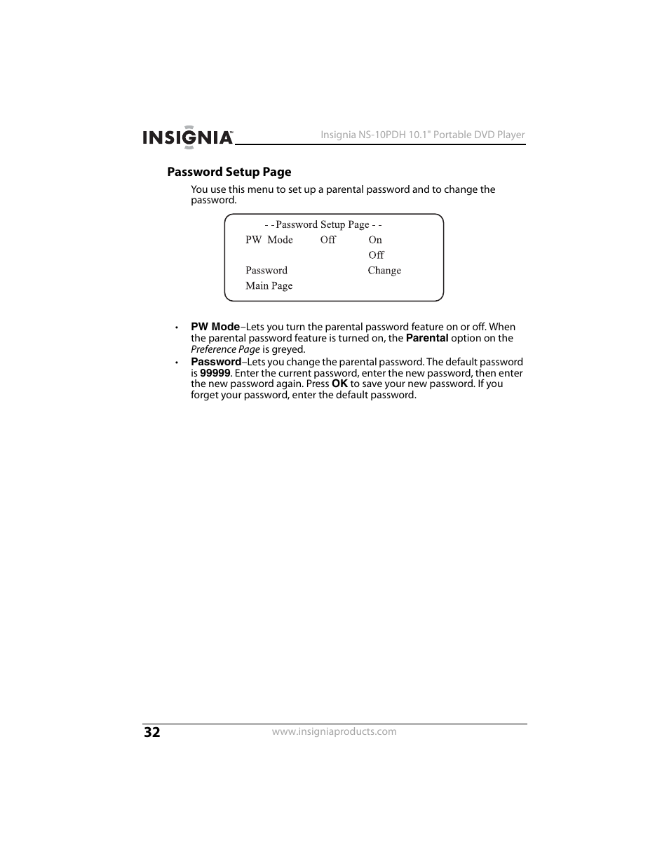 Insignia NS-10PDH User Manual | Page 32 / 44
