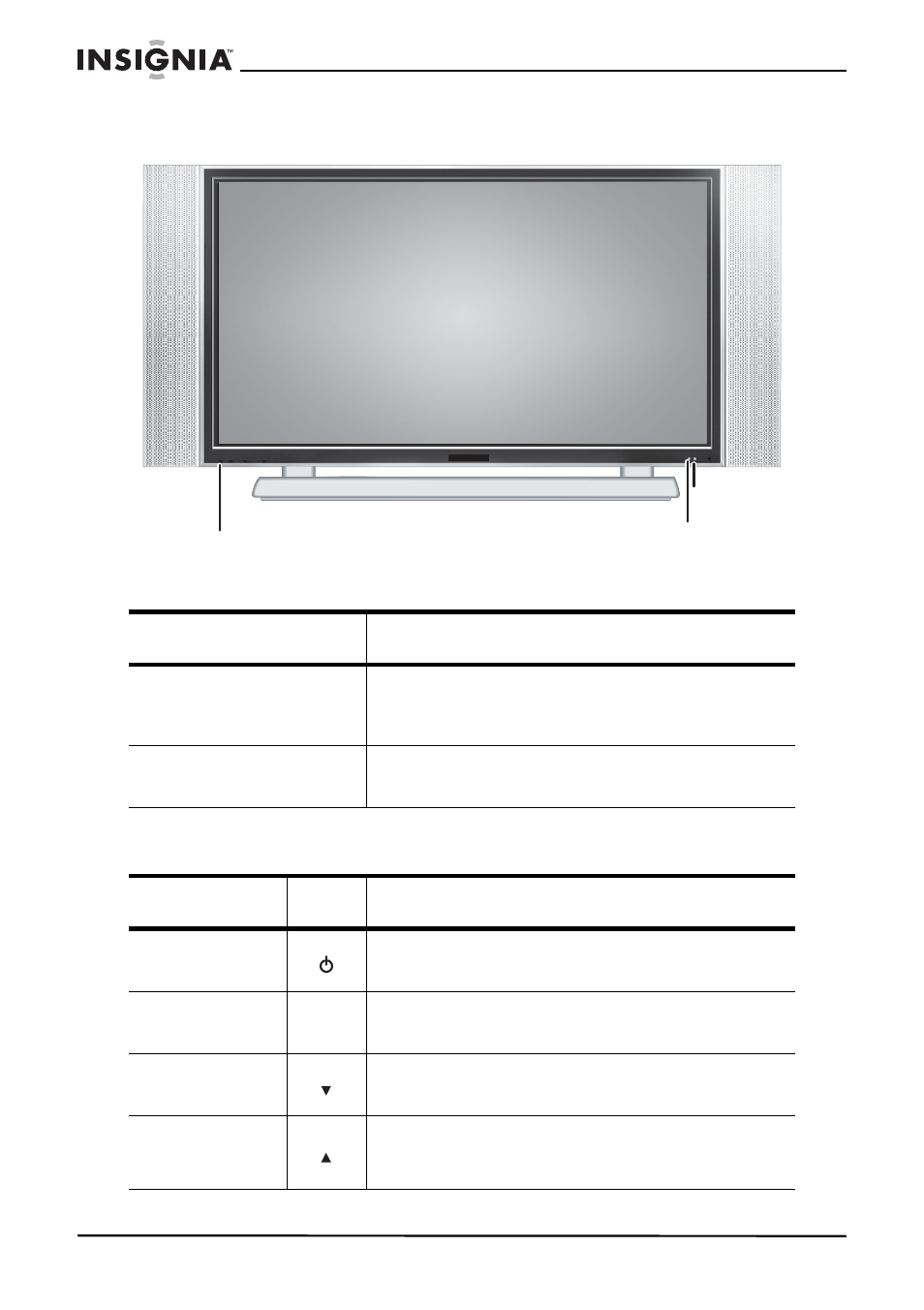 Front, Control buttons | Insignia IS-HDPLTV42 User Manual | Page 7 / 106