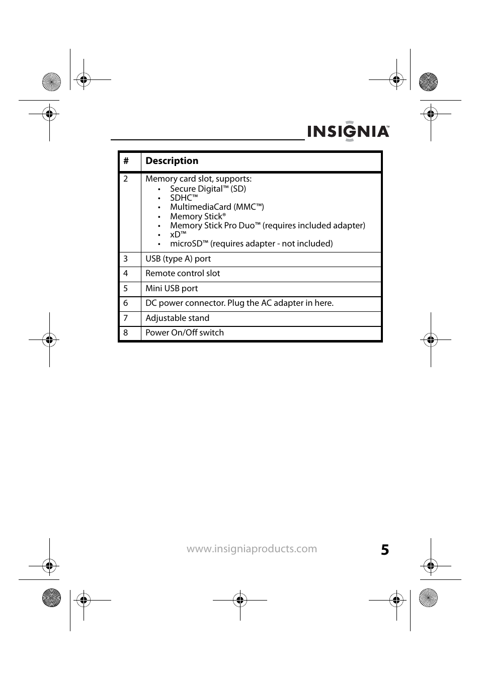Insignia NS-DPF8PR User Manual | Page 7 / 52