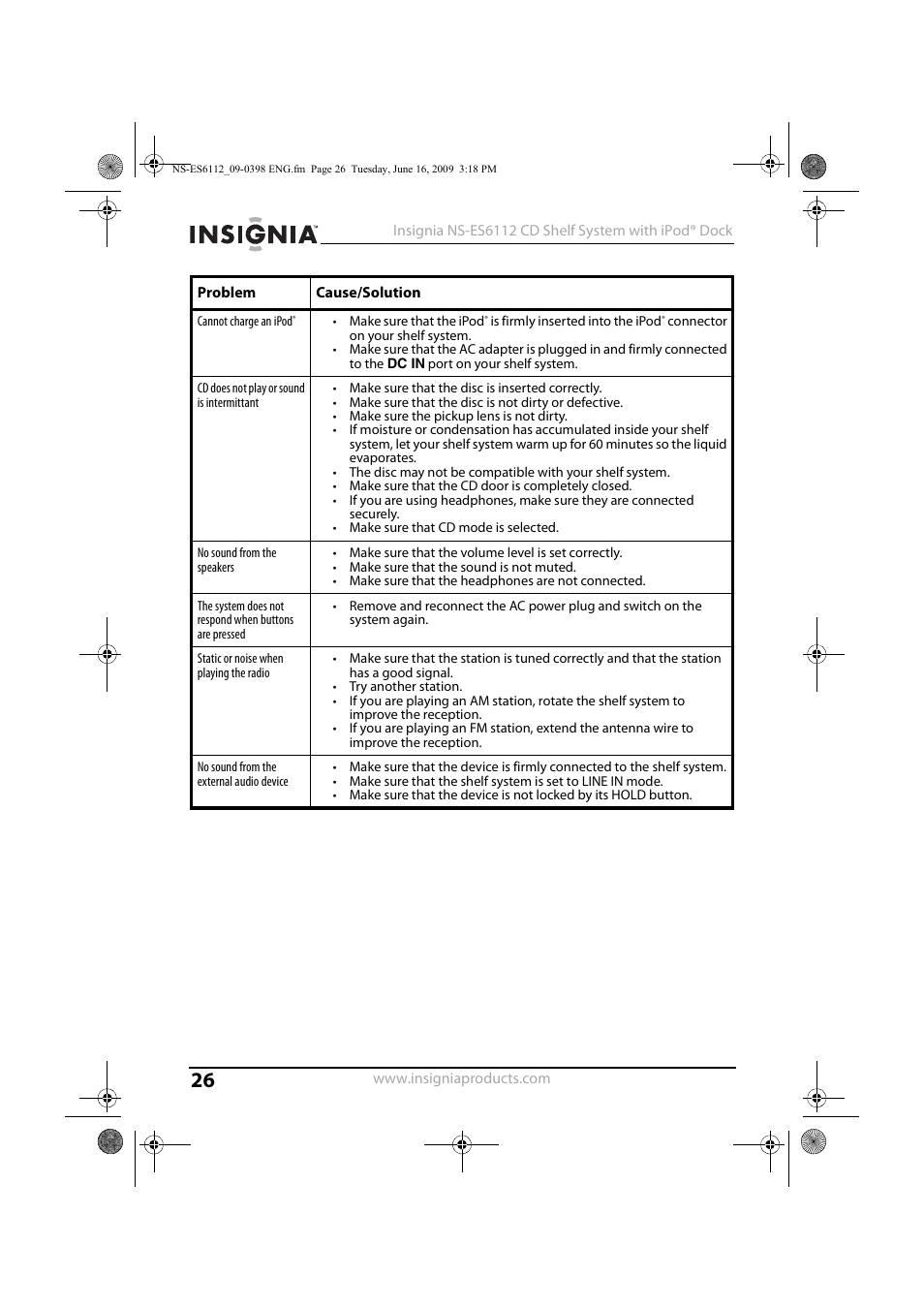 Insignia 09-0398 User Manual | Page 26 / 32