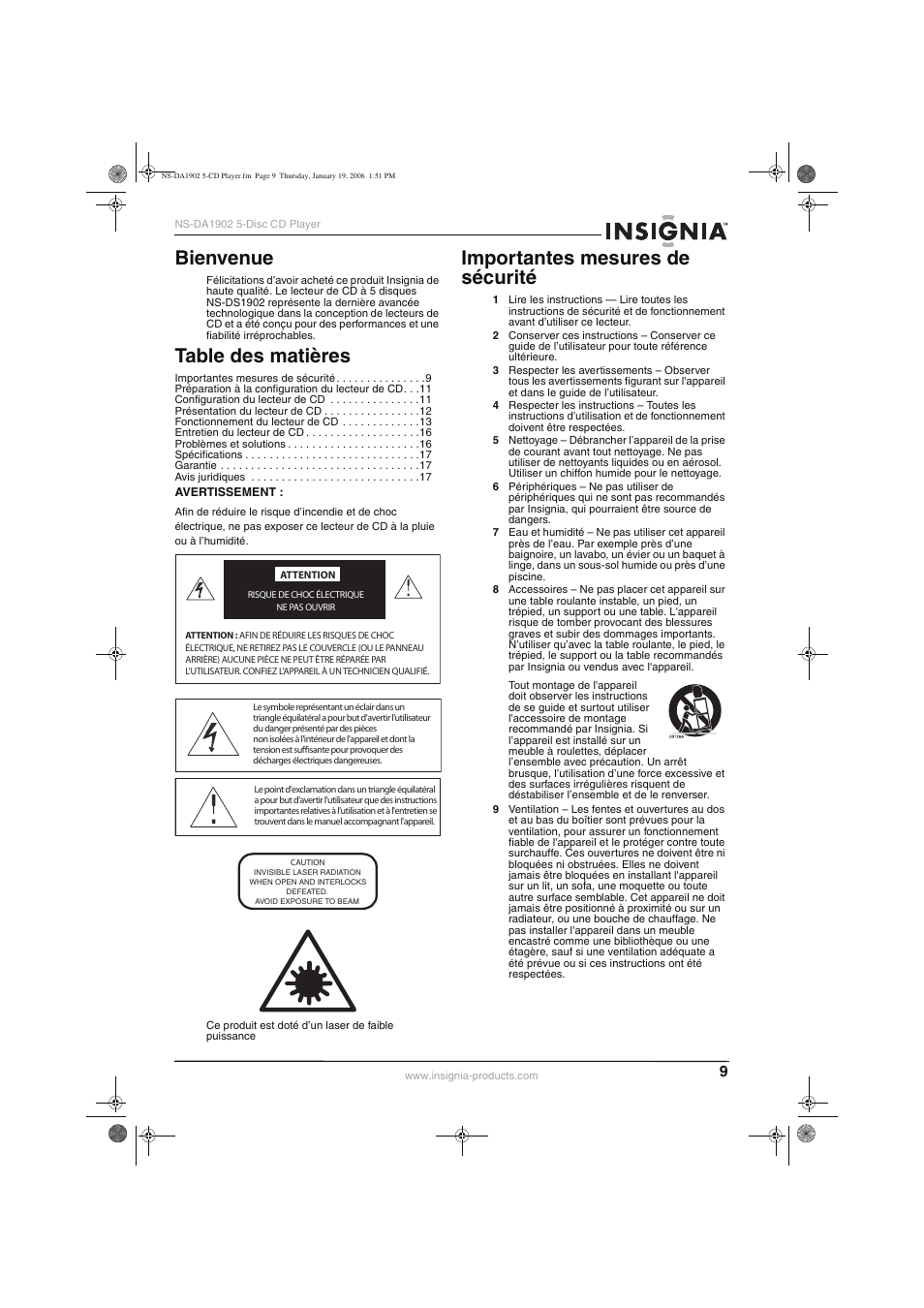 Insignia NS-DA1902 User Manual | Page 11 / 32