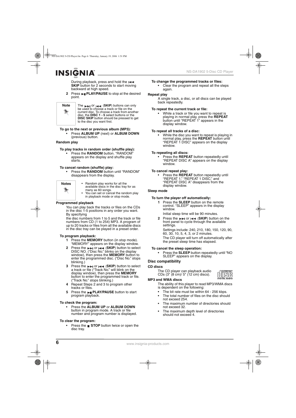 Insignia NS-DA1902 User Manual | Page 8 / 32