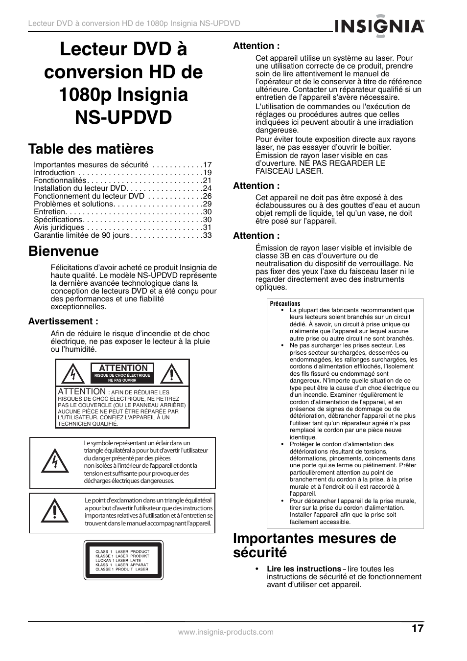 Insignia NS-UPDVD User Manual | Page 17 / 52