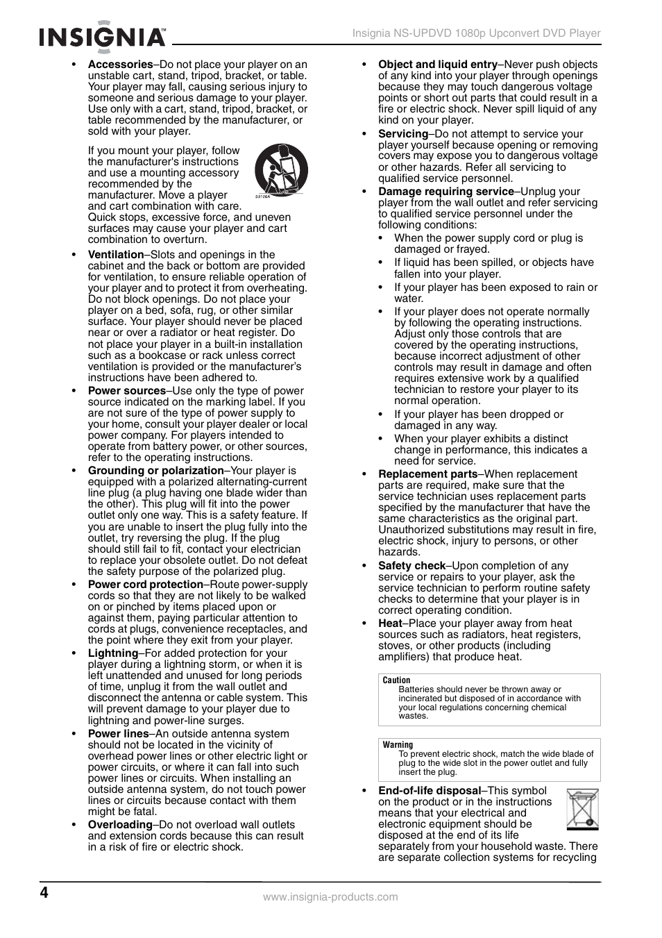 Insignia NS-UPDVD User Manual | Page 4 / 52