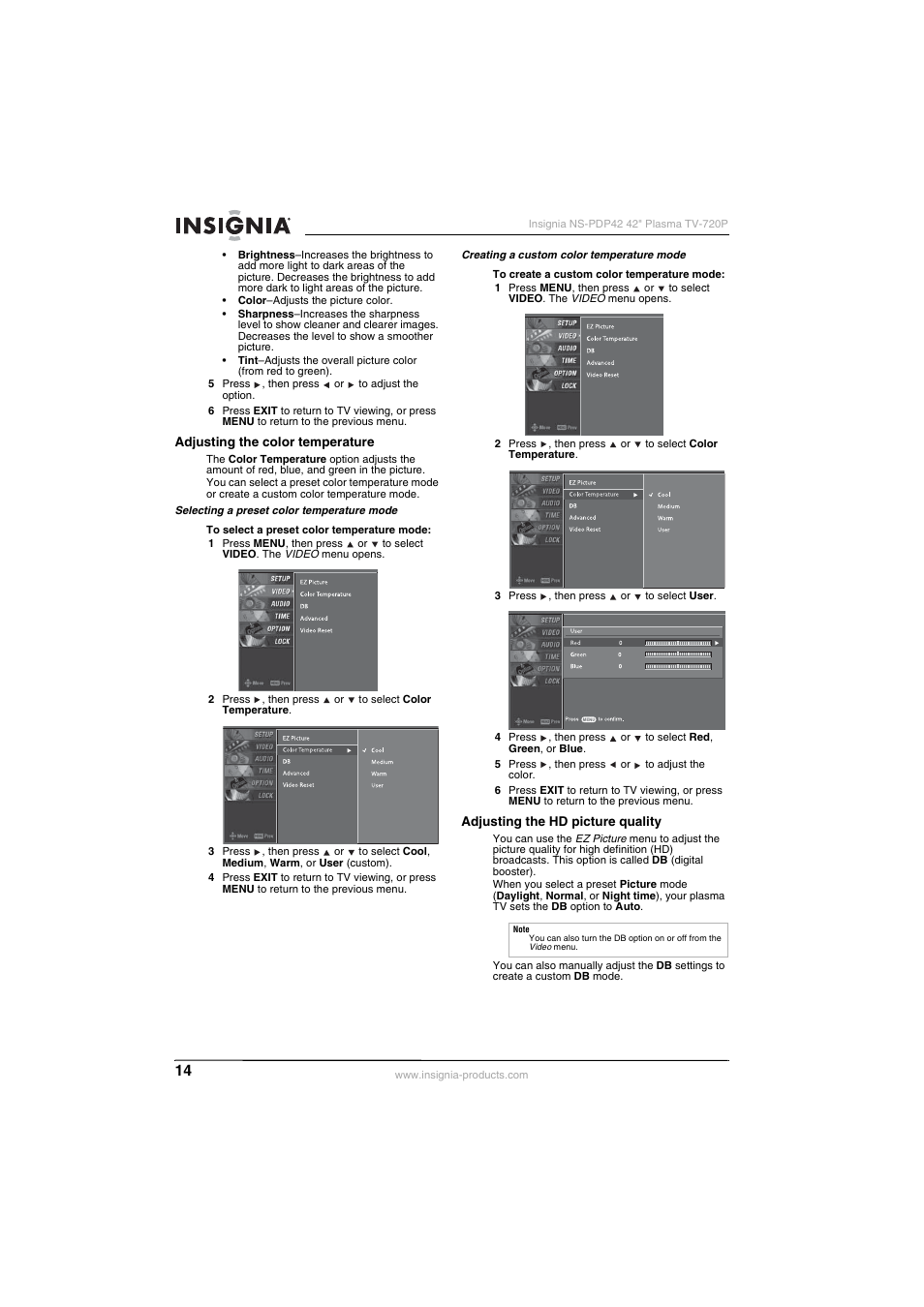 Insignia NS-PDP42 User Manual | Page 16 / 98
