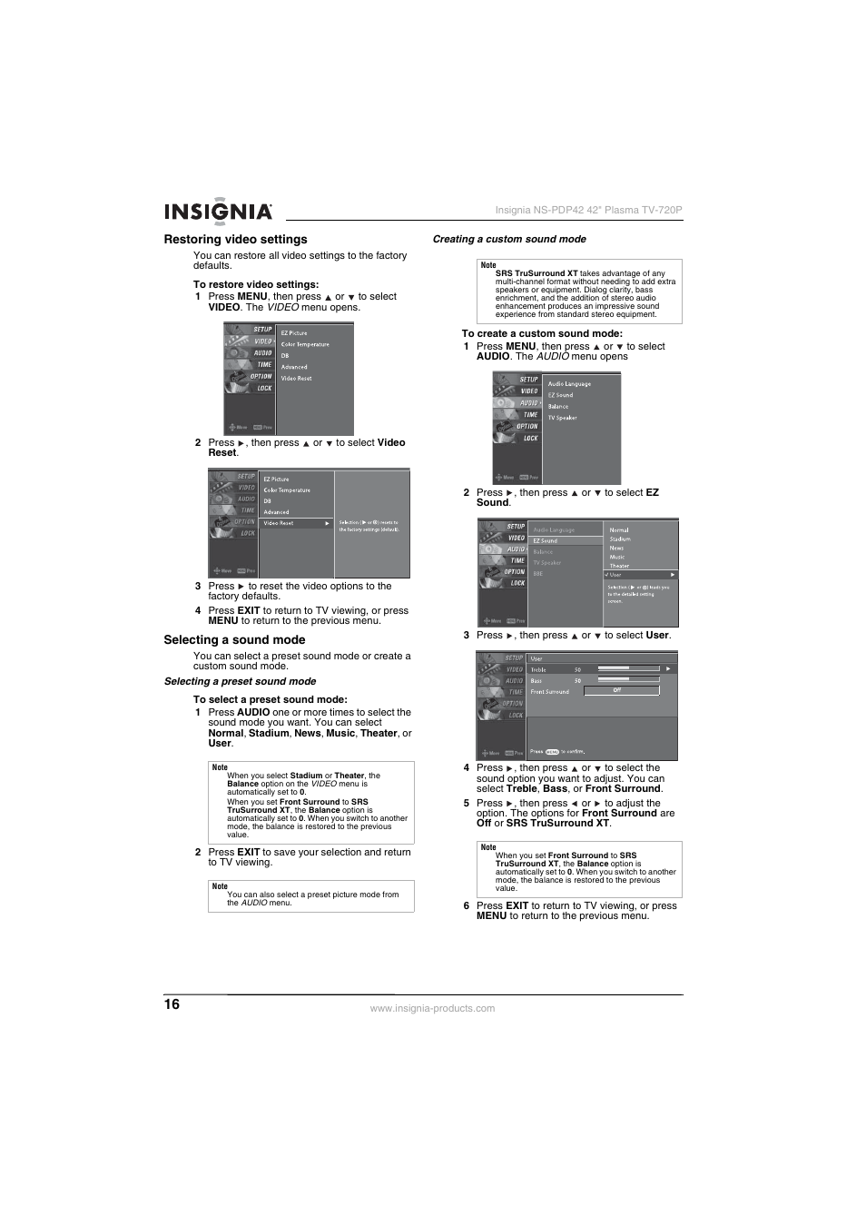 Insignia NS-PDP42 User Manual | Page 18 / 98