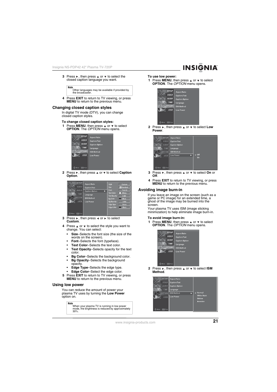 Insignia NS-PDP42 User Manual | Page 23 / 98
