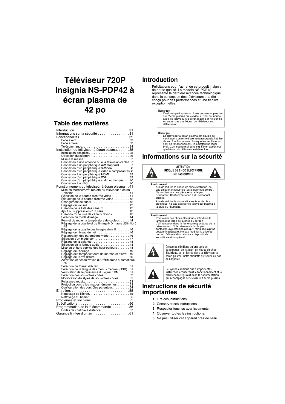Insignia NS-PDP42 User Manual | Page 33 / 98