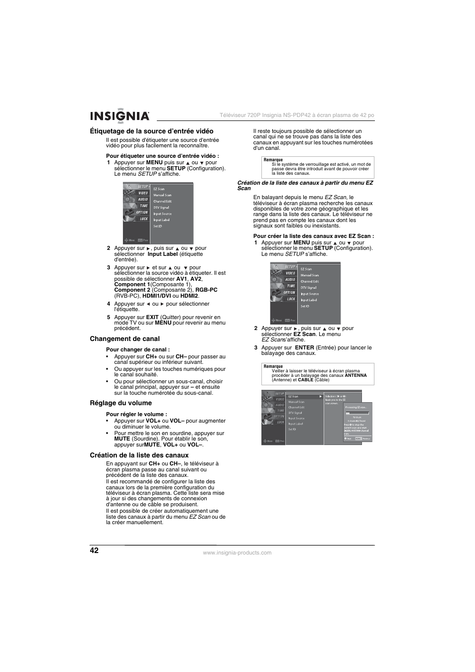Insignia NS-PDP42 User Manual | Page 44 / 98